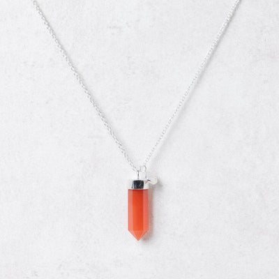 Carnelian Crystal Point Necklace