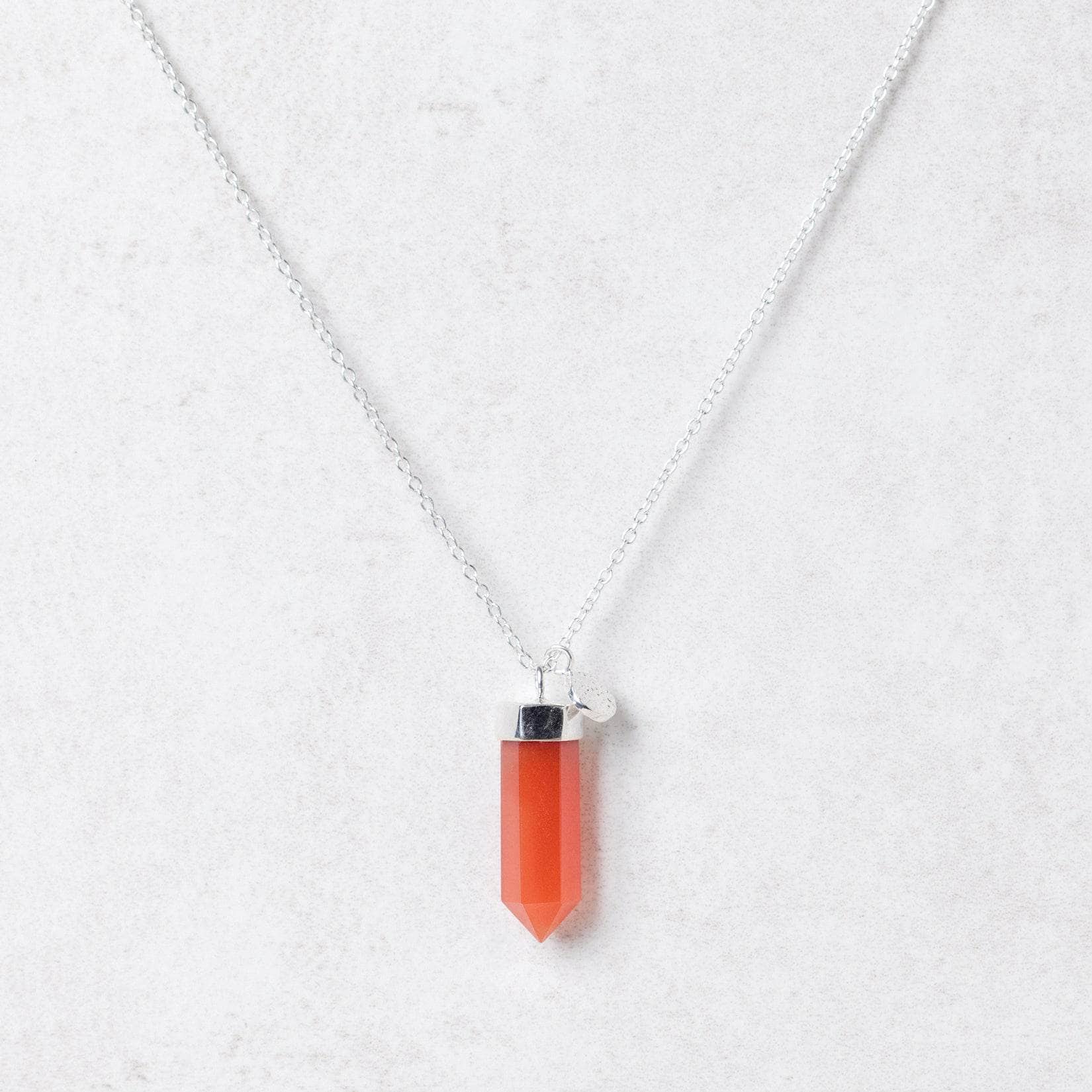 Carnelian Crystal Point Necklace