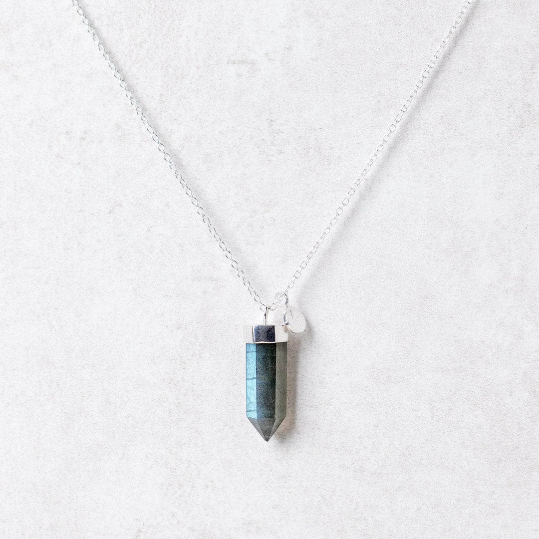 Labradorite Crystal Point Necklace