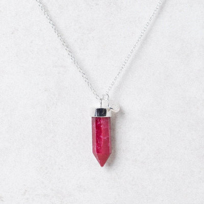 Ruby Crystal Point Necklace