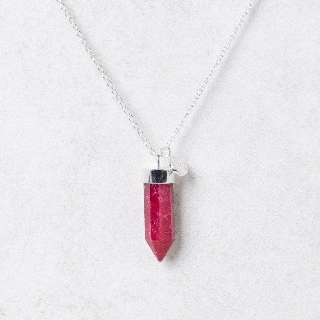 Ruby Crystal Point Necklace