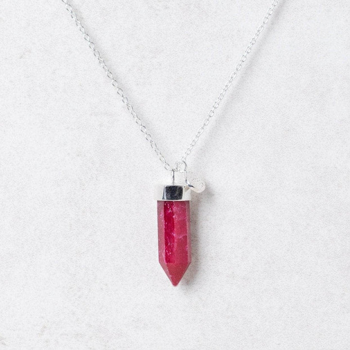 Ruby Crystal Point Necklace