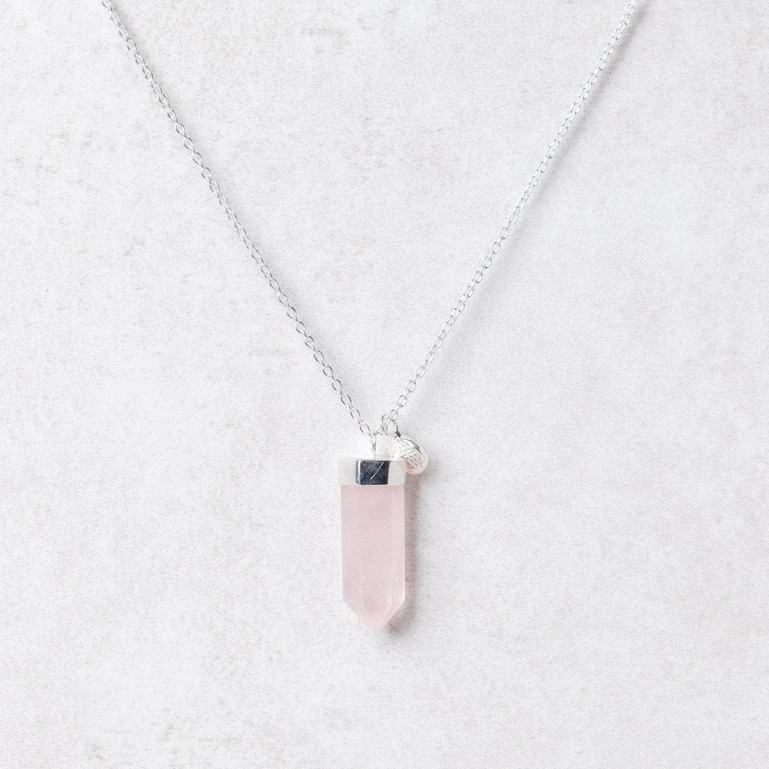 Rose Quartz Crystal Point Necklace