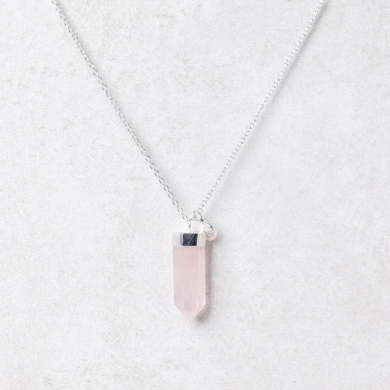 Rose Quartz Crystal Point Necklace