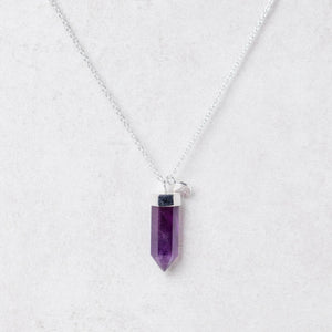 Amethyst Crystal Point Necklace