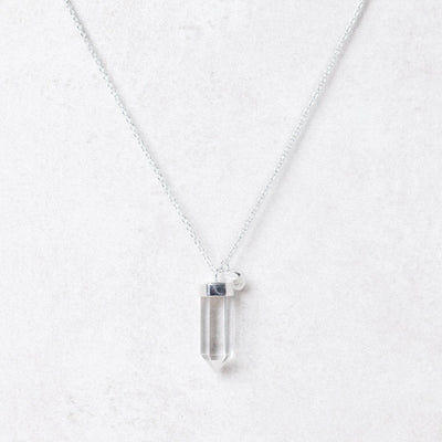 Clear Quartz Crystal Point Necklace