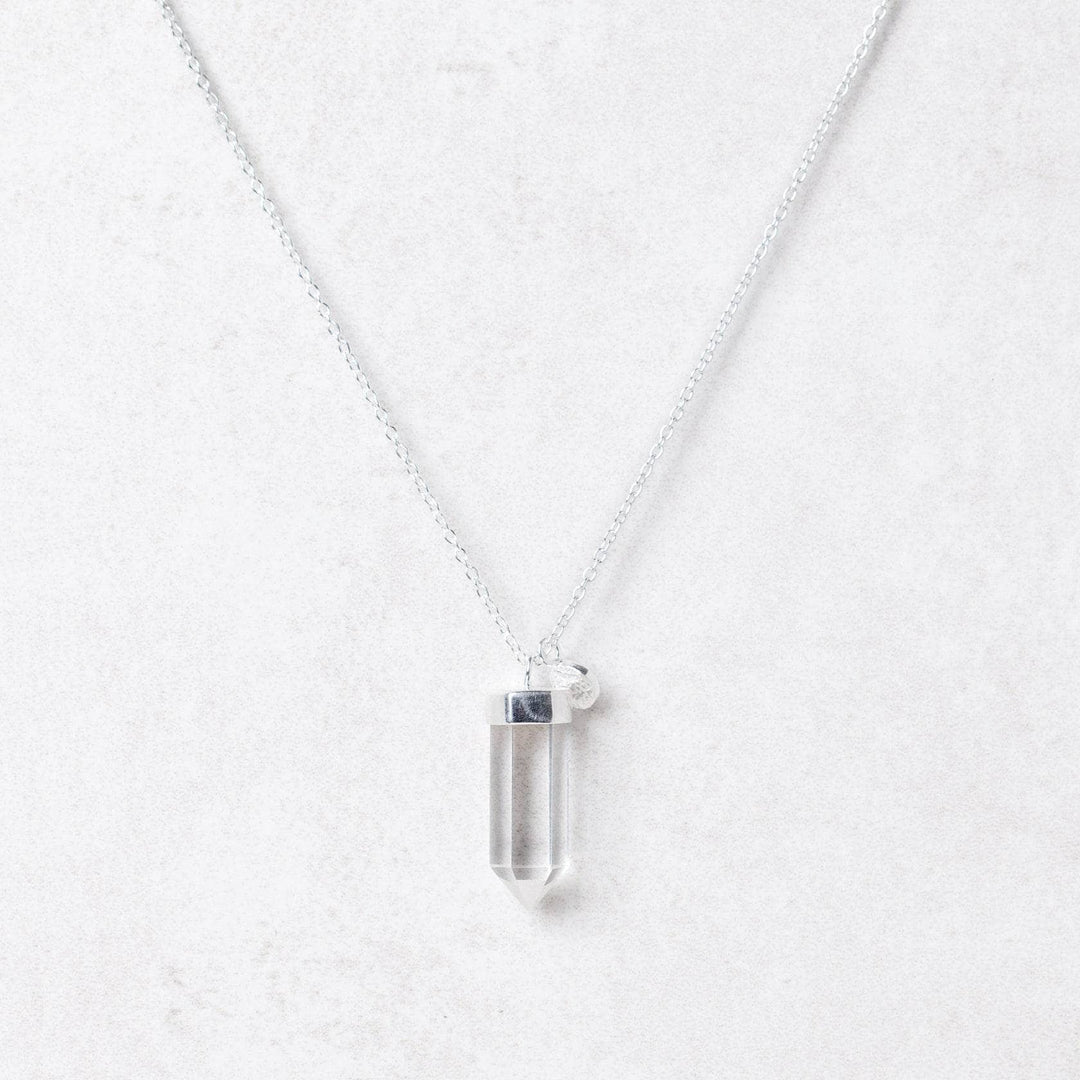 Clear Quartz Crystal Point Necklace