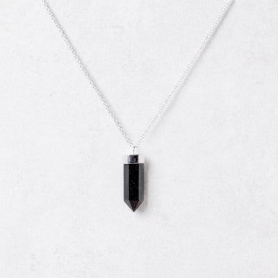 Black Tourmaline Crystal Point Necklace