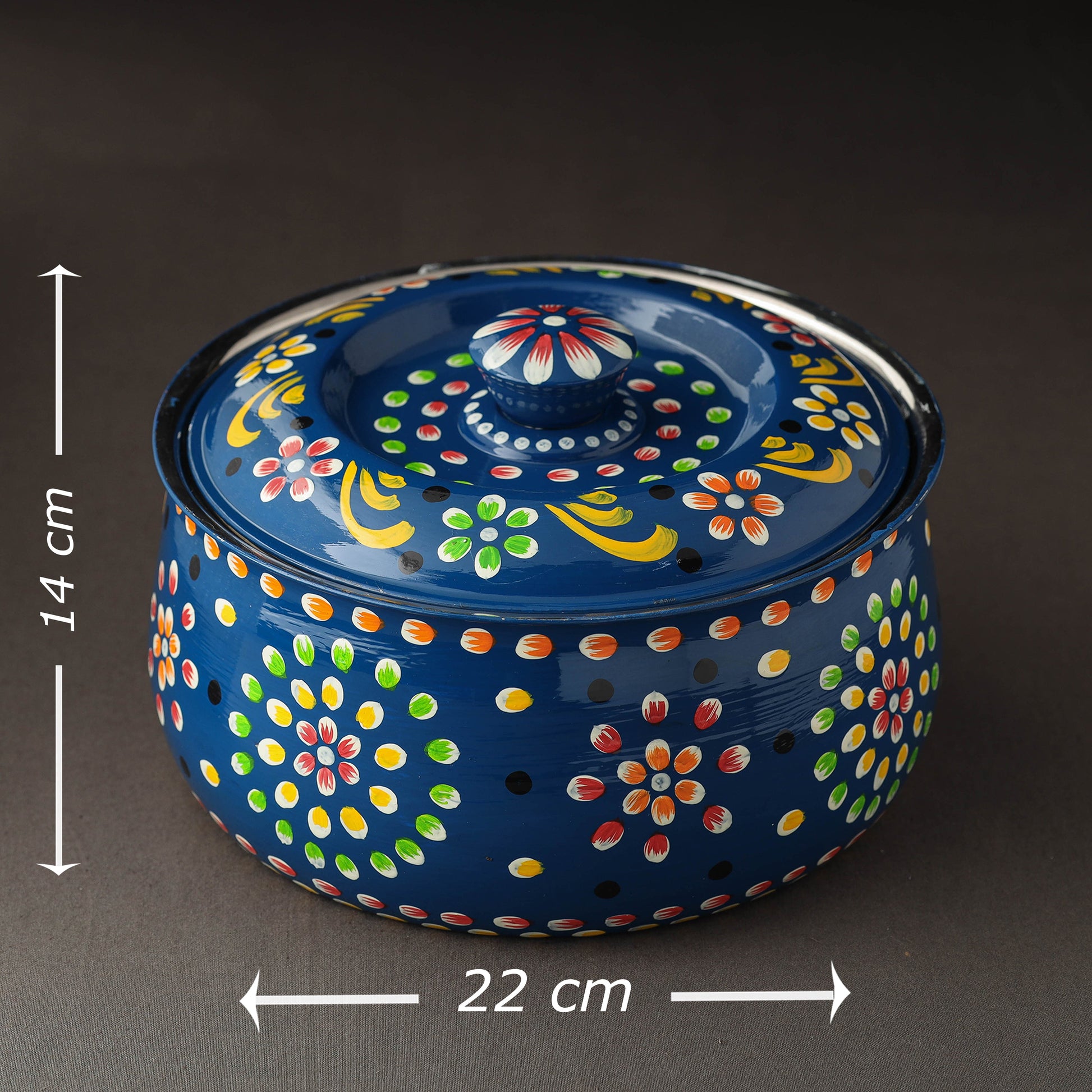 Banaras Handpainted Stainless Steel Casserole