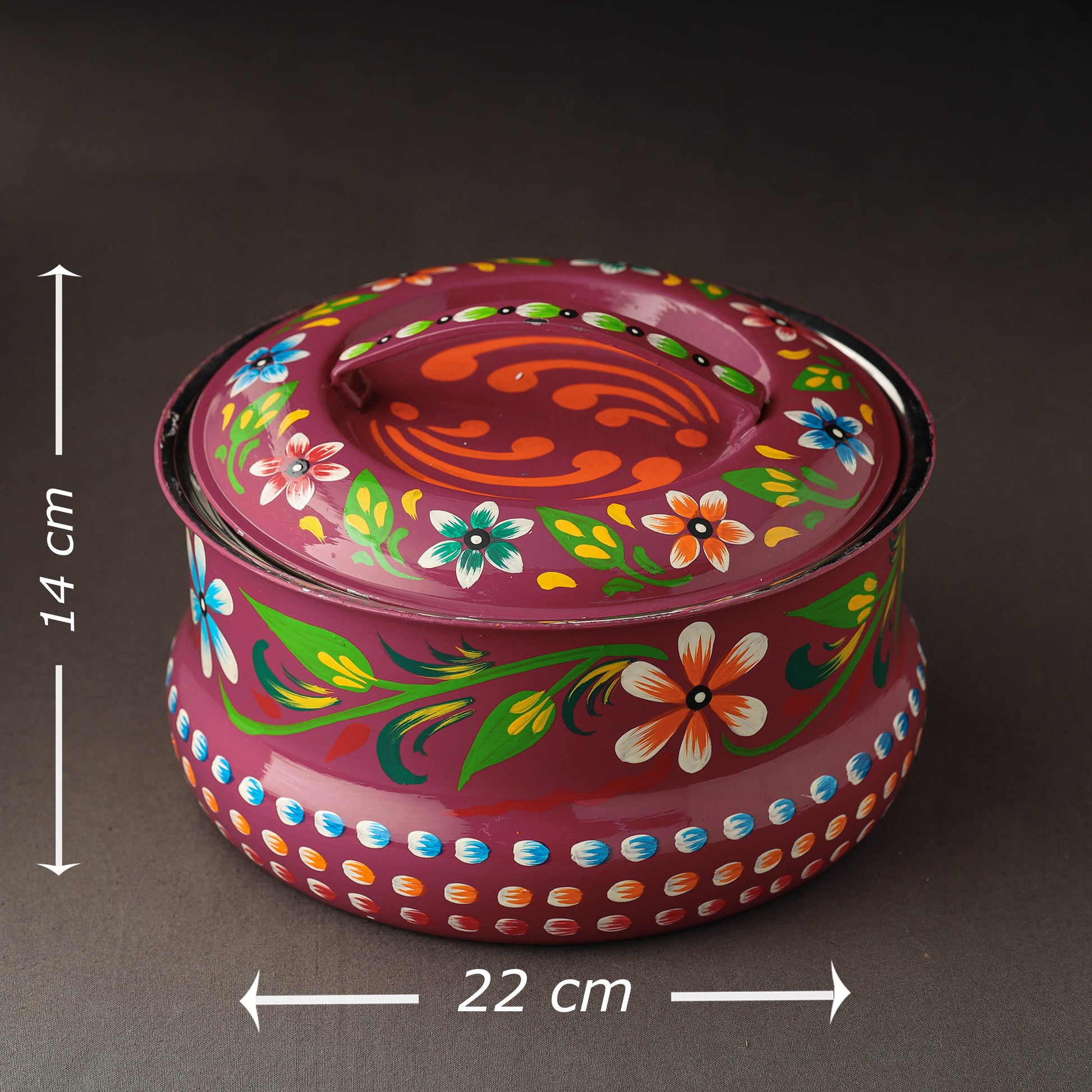 Banaras Handpainted Stainless Steel Casserole