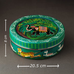 Banaras Handpainted Stainless Steel Chapati Box
