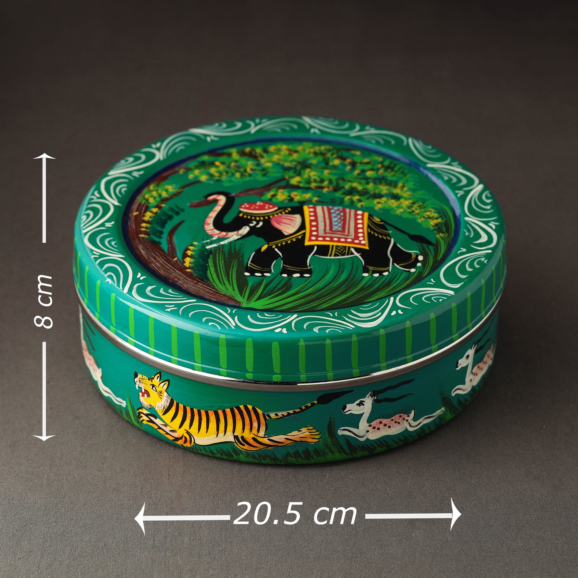 Banaras Handpainted Stainless Steel Chapati Box
