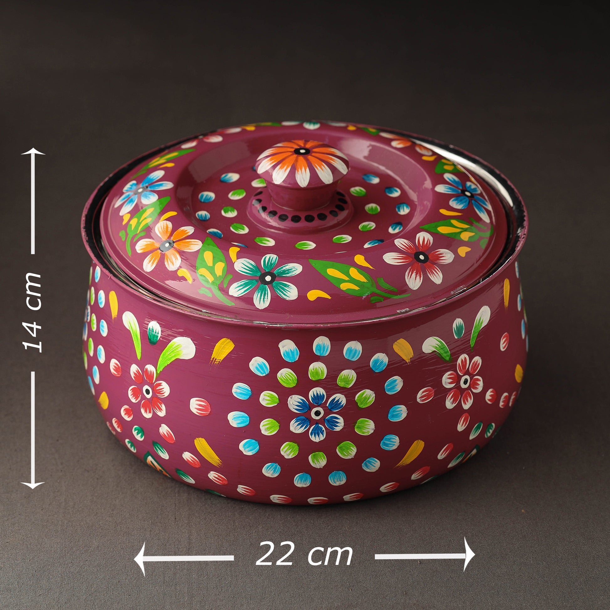 Banaras Handpainted Stainless Steel Casserole