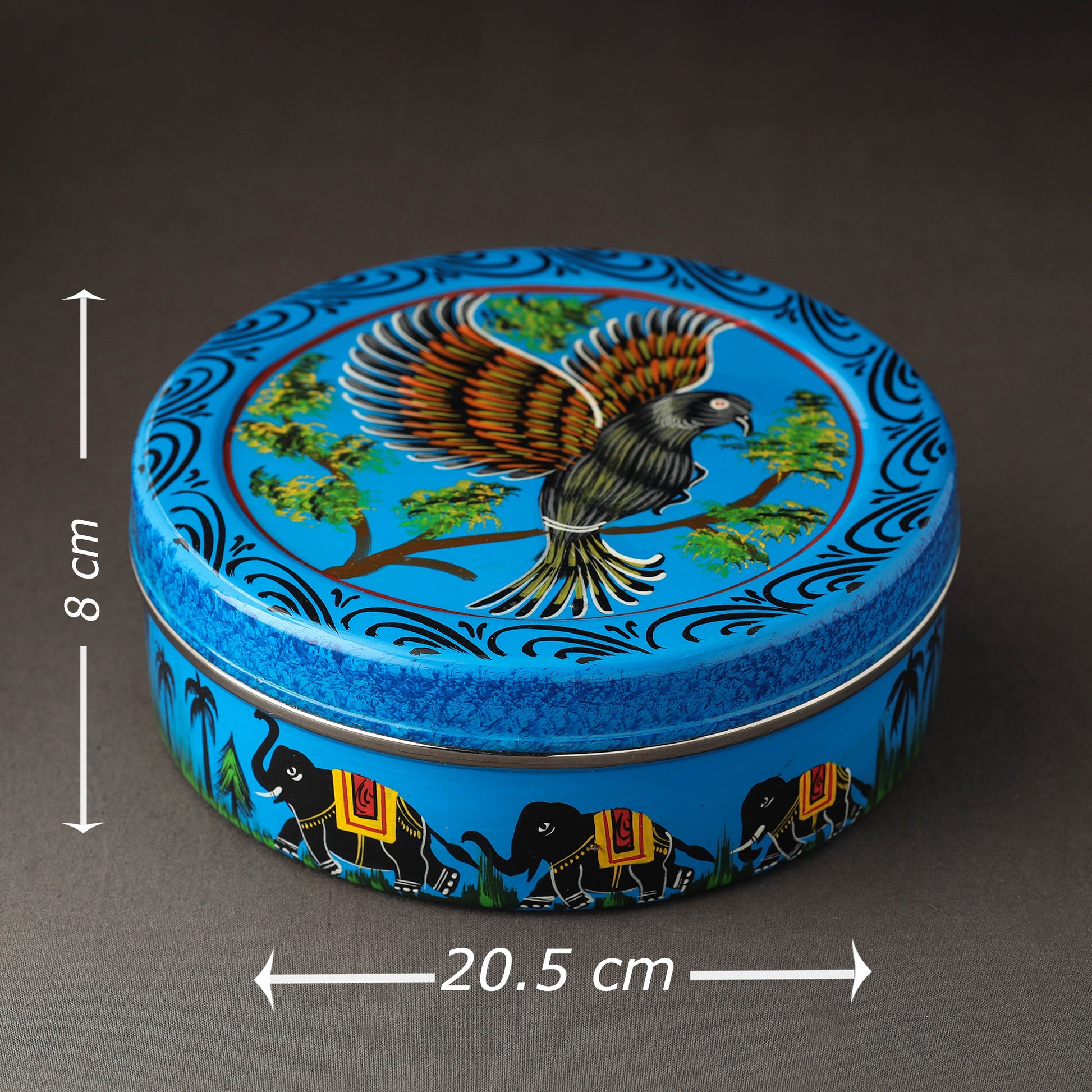 Banaras Handpainted Stainless Steel Chapati Box