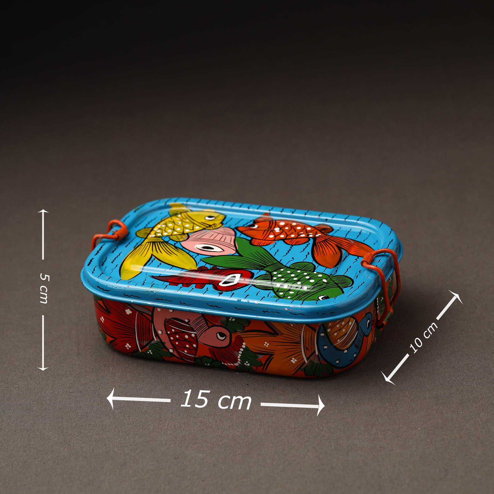 Bengal Patua Handpainted Stainless Steel Lunch Box (6 x 4 in)
