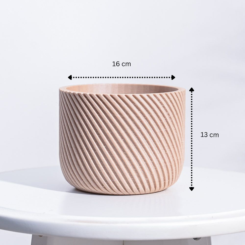 Oblique Elegance Wooden Pot