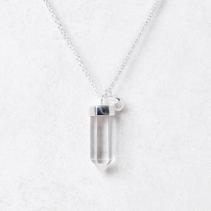 Clear Quartz Crystal Point Necklace