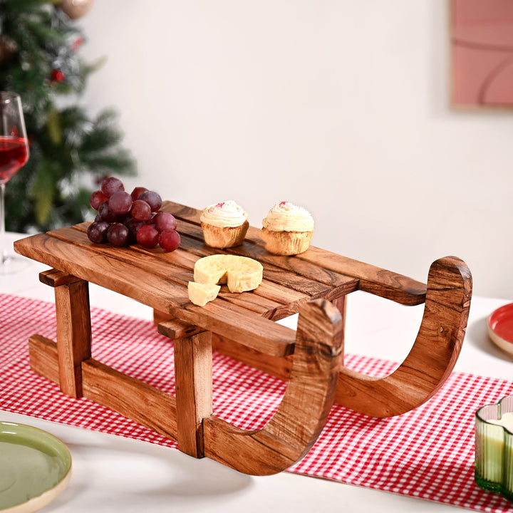 Sledge Acacia Wood Serving Platter Riser