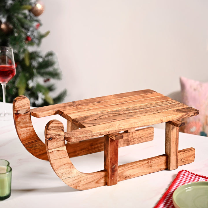 Sledge Acacia Wood Serving Platter Riser