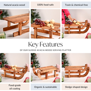 Sledge Acacia Wood Serving Platter Riser