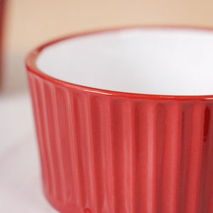 Cresta Ceramic Snack Bowl Set Of 6 Red 400ml