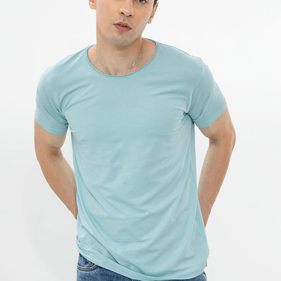 Raw Edge Sky Blue T-Shirt