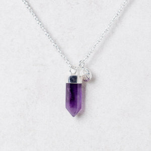 Delicate Amethyst Crystal Point Necklace