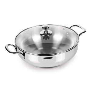 Stainless Steel Sandwich Bottom Kadhai with Glass Lid (Milton Procook)