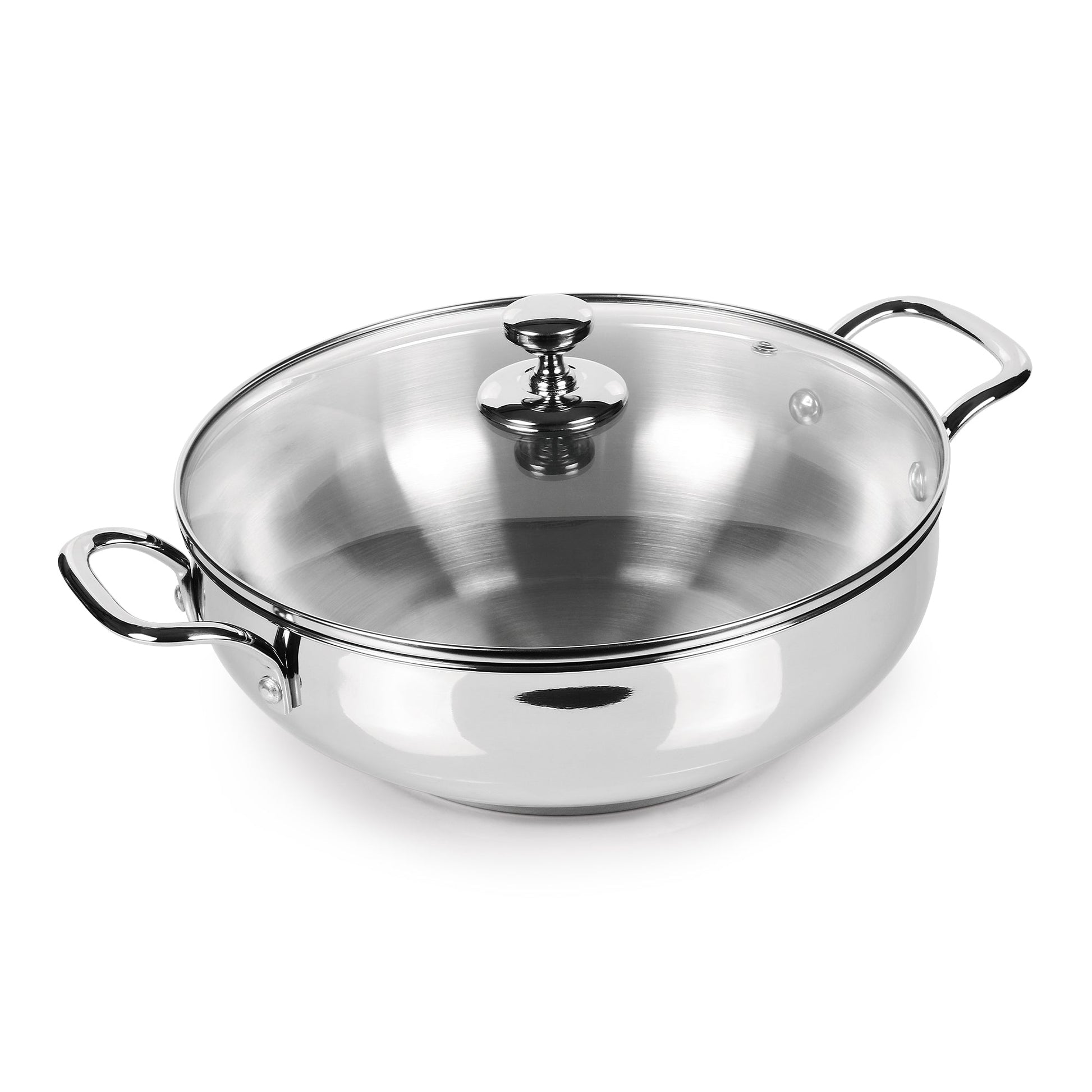 Stainless Steel Sandwich Bottom Kadhai with Glass Lid (Milton Procook)