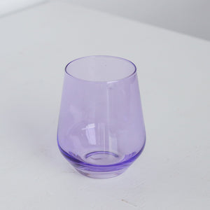 Estelle Colored Wine Stemless - Set of 6 {Lavender}
