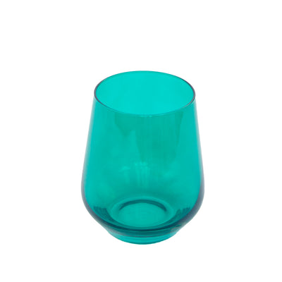 Estelle Colored Wine Stemless - Set of 2 {Emerald Green}