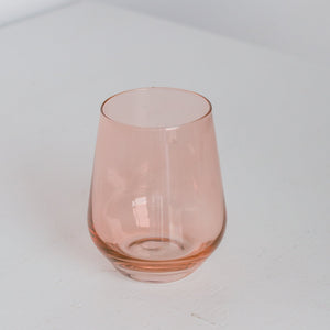Estelle Colored Wine Stemless - Set of 2 {Blush Pink}