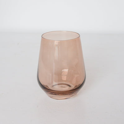 Estelle Colored Wine Stemless - Set of 6 {Mocha Mousse (Our Amber Smoke)}