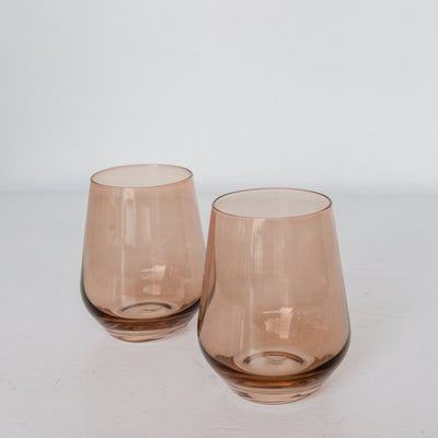 Estelle Colored Wine Stemless - Set of 6 {Mocha Mousse (Our Amber Smoke)}