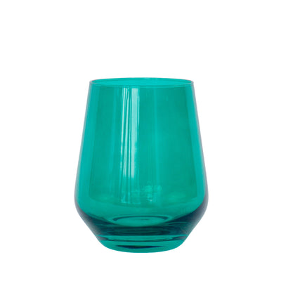 Estelle Colored Wine Stemless - Set of 2 {Emerald Green}