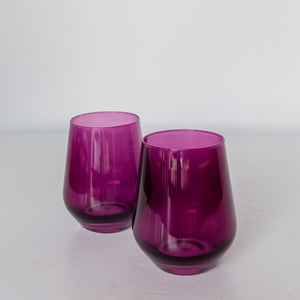 Estelle Colored Wine Stemless - Set of 2 {Amethyst}