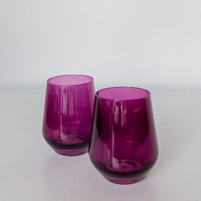 Estelle Colored Wine Stemless - Set of 2 {Amethyst}