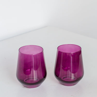 Estelle Colored Wine Stemless - Set of 2 {Amethyst}