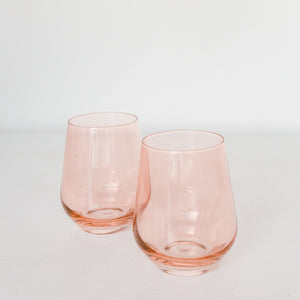 Estelle Colored Wine Stemless - Set of 6 {Blush Pink}