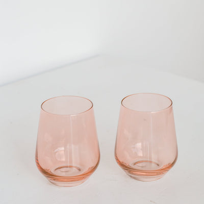 Estelle Colored Wine Stemless - Set of 6 {Blush Pink}