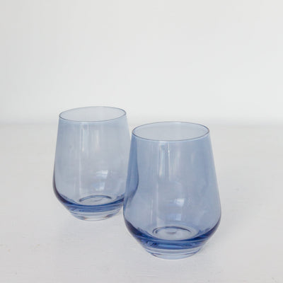 Estelle Colored Wine Stemless - Set of 6 {Cobalt Blue}