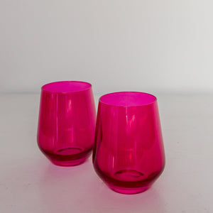Estelle Colored Wine Stemless - Set of 2 {Viva Magenta (Our Fuchsia)}