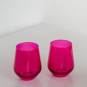 Estelle Colored Wine Stemless - Set of 6 {Viva Magenta (Our Fuchsia)}.
