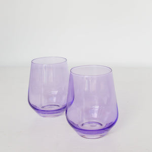 Estelle Colored Wine Stemless - Set of 2 {Lavender}