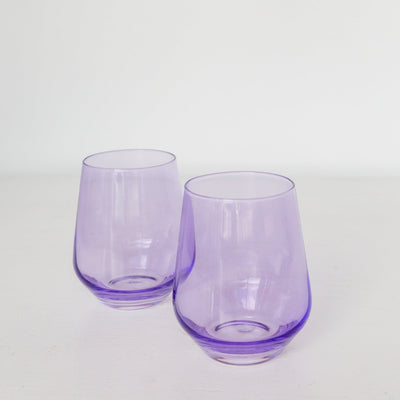 Estelle Colored Wine Stemless - Set of 6 {Lavender}