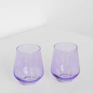 Estelle Colored Wine Stemless - Set of 2 {Lavender}