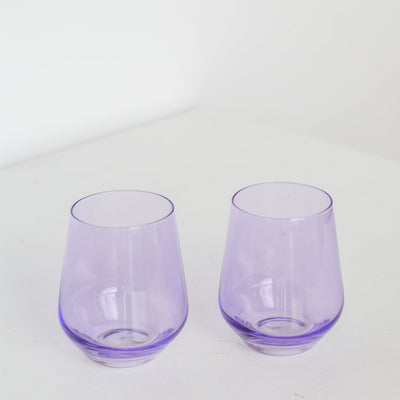 Estelle Colored Wine Stemless - Set of 2 {Lavender}