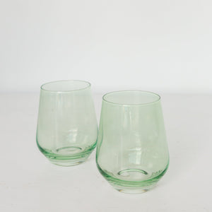 Estelle Colored Wine Stemless - Set of 2 {Mint Green}