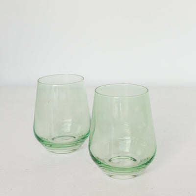 Estelle Colored Wine Stemless - Set of 6 {Mint Green}