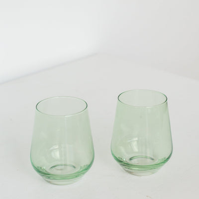 Estelle Colored Wine Stemless - Set of 6 {Mint Green}